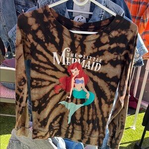 Disney Brown and Black Sweatshirt with Mermaid Graphic